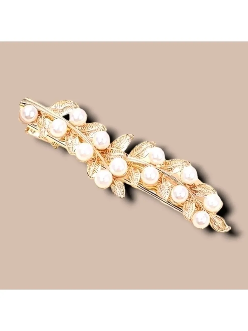 NWT 2 Pc Pearl and Crystal Hair Clip/ barette set